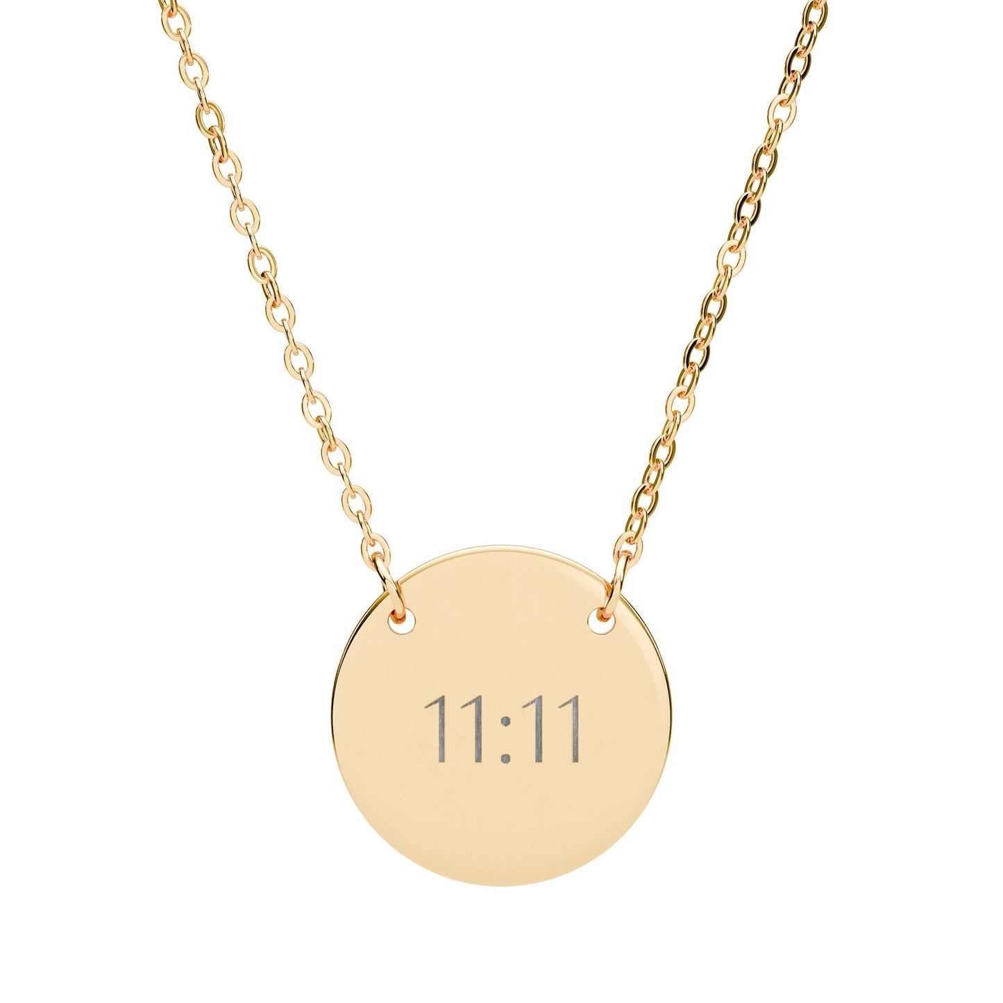 11:11 Engraved Circle Necklace