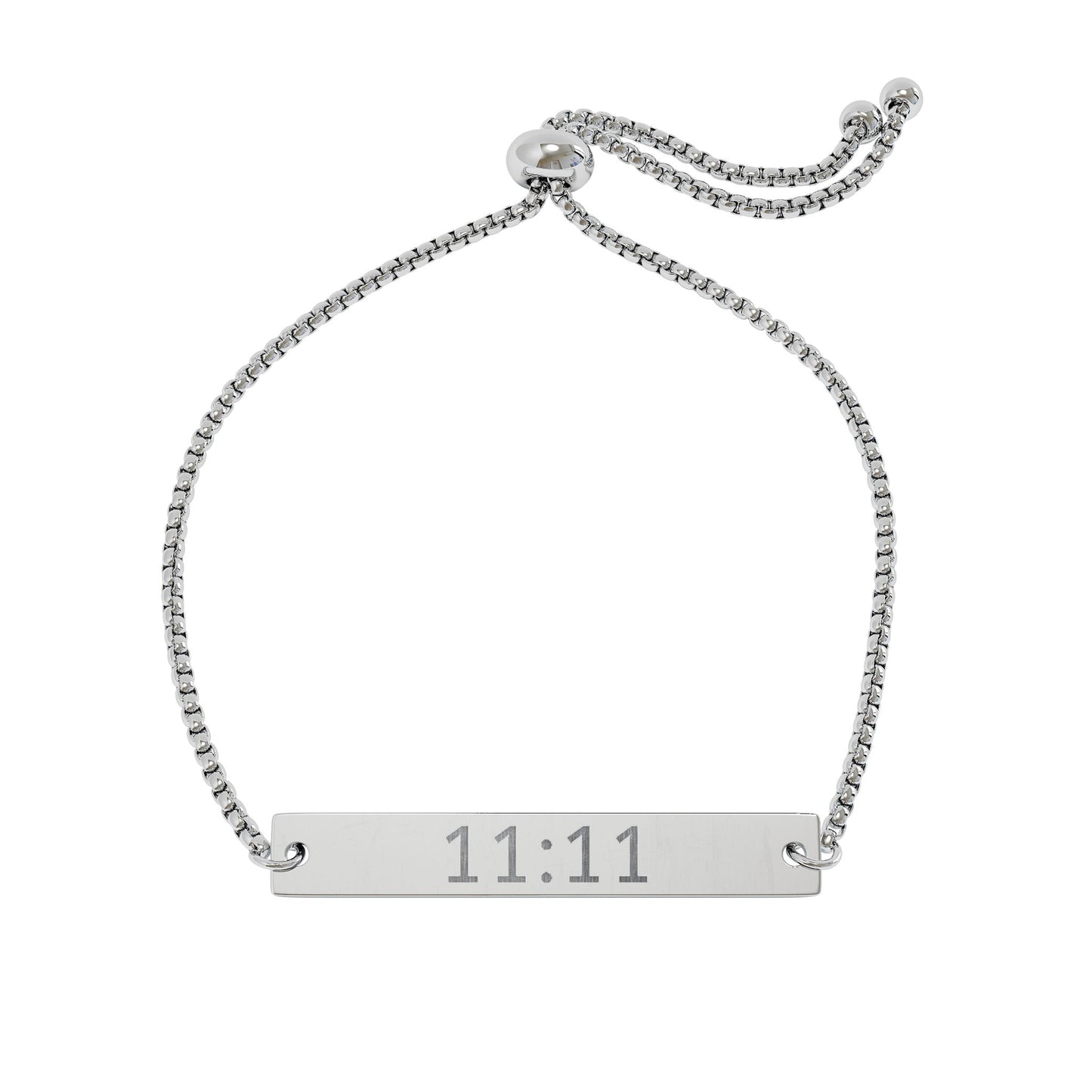 11:11 Engraved Adjustable Bar Bracelet – Personalized Gold/Silver Plate