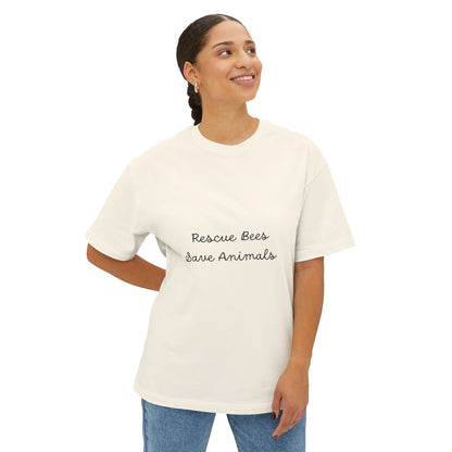 T-Shirt — "Rescue Bees Save Animals" Minimalist Charity Tee