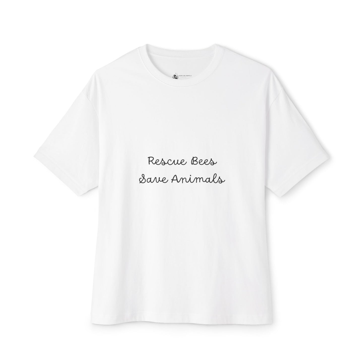 T-Shirt — "Rescue Bees Save Animals" Minimalist Charity Tee