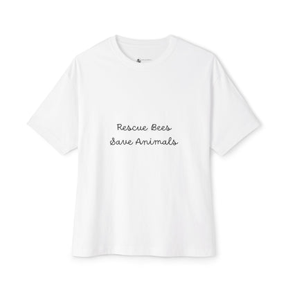 T-Shirt — "Rescue Bees Save Animals" Minimalist Charity Tee
