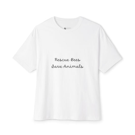 T-Shirt — "Rescue Bees Save Animals" Minimalist Charity Tee