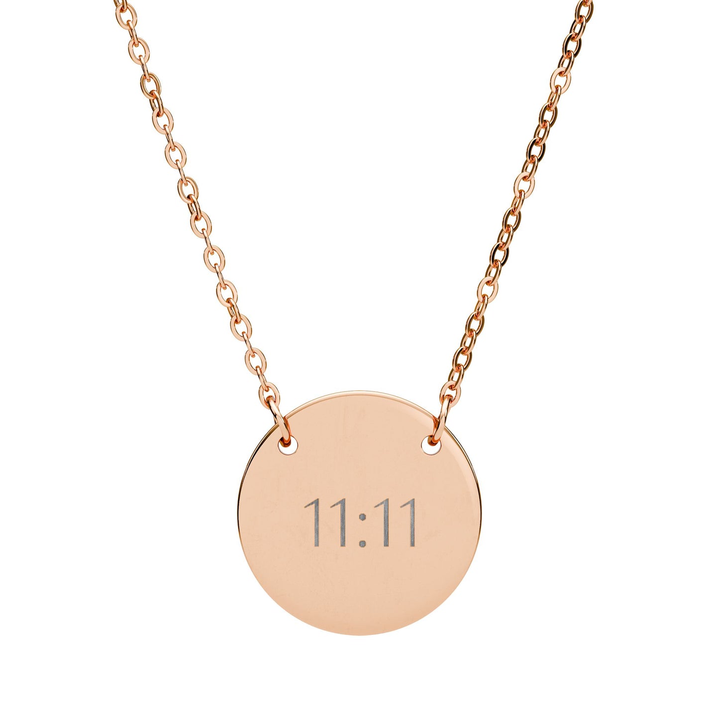 11:11 Engraved Circle Necklace