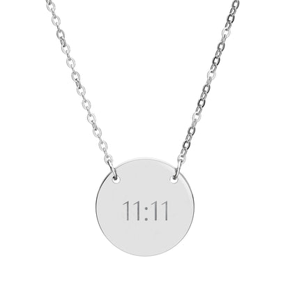 11:11 Engraved Circle Necklace