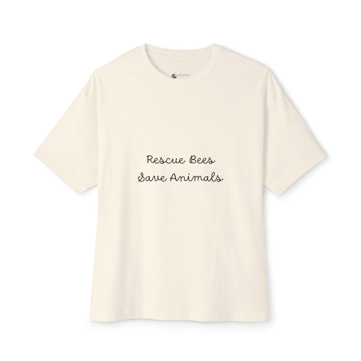 T-Shirt — "Rescue Bees Save Animals" Minimalist Charity Tee