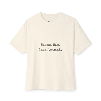 T-Shirt — "Rescue Bees Save Animals" Minimalist Charity Tee