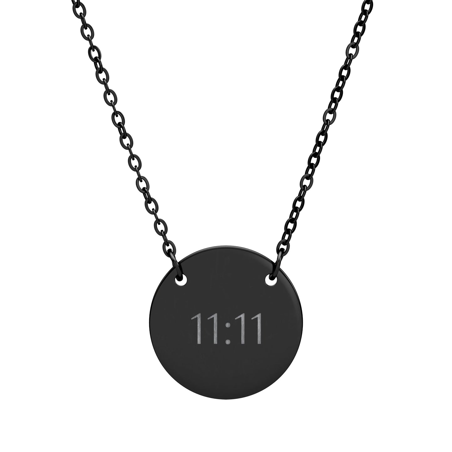 11:11 Engraved Circle Necklace