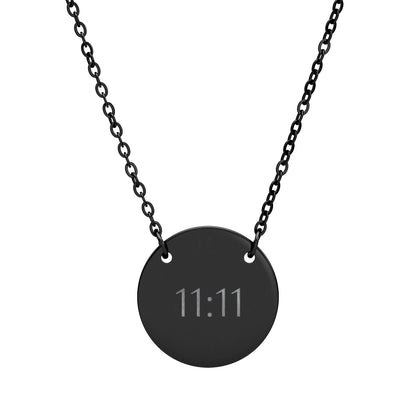 11:11 Engraved Circle Necklace